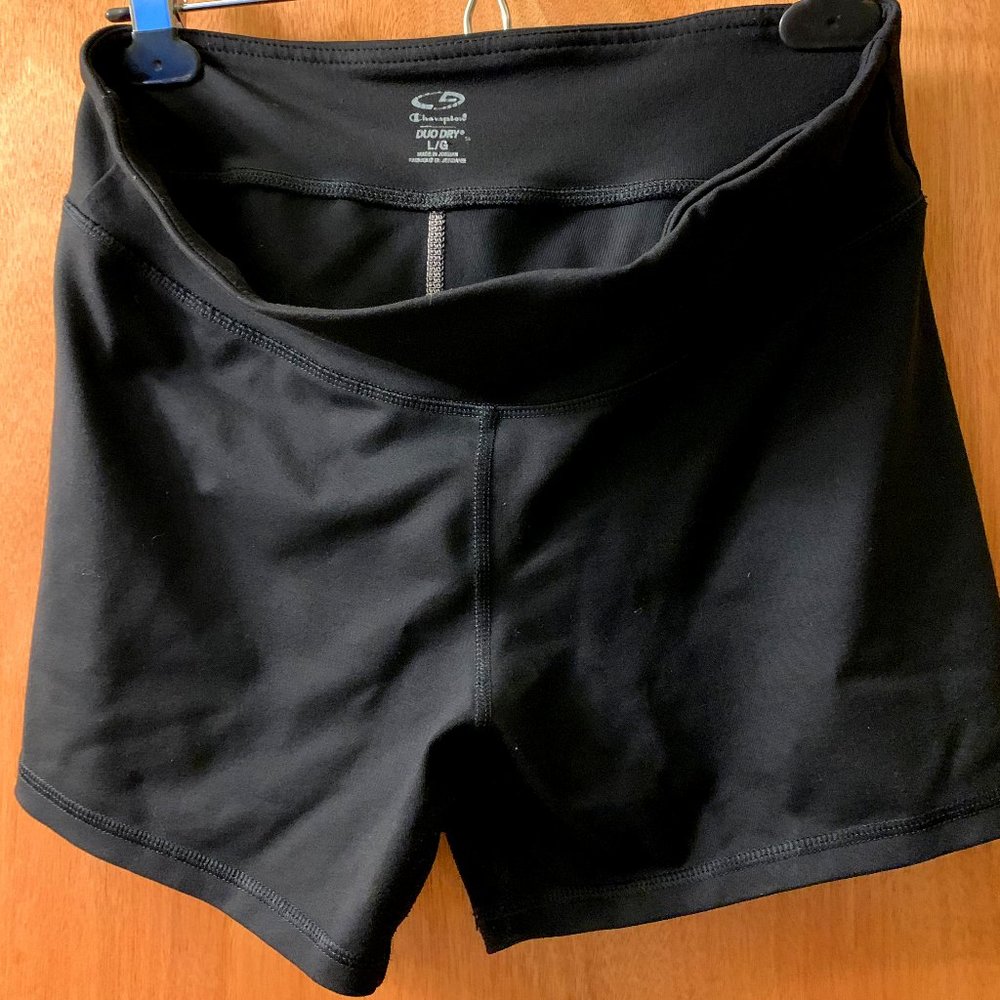 hiking biking black shorts duo dry champion